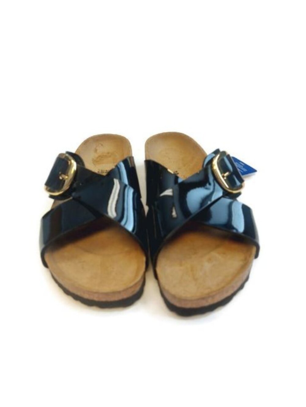 Birkenstock Siena Big Buckle Sandals Womens Size 7 Black Patent EU 38 Narrow - Picture 7 of 10